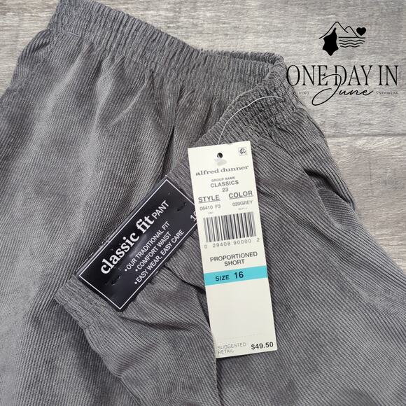 Alfred Dunner Pull On Classic Fit Proportioned Short Corduroy Pants Size 16 - Picture 2 of 6